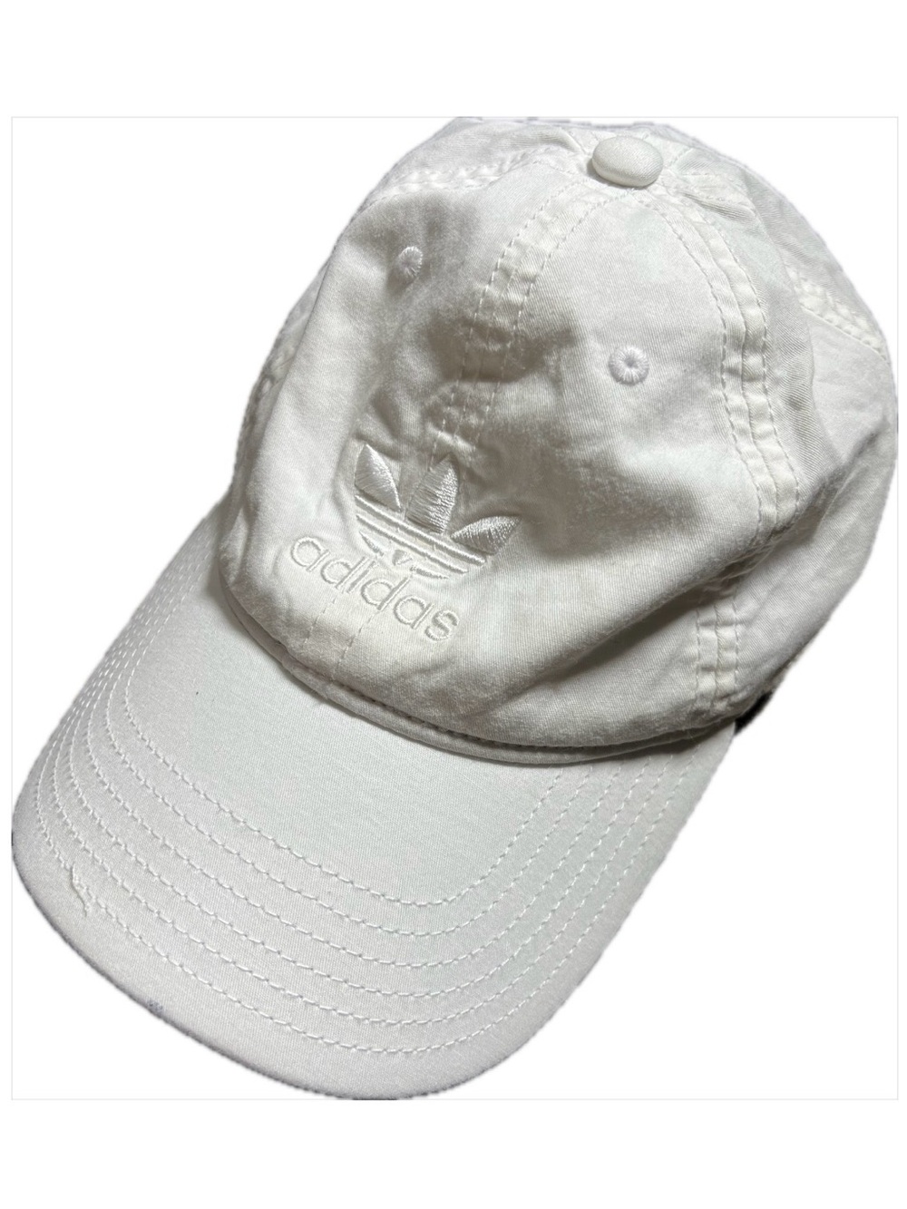 Adidas Solid White Classic Logo Casual Hat OSFW